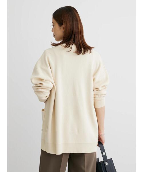 Green　Parks（グリーンパークス）の「ミドル丈モックネックカーディガン（カーディガン/ボレロ・レディース・グリーン/ダークグレー/アイボリー/オレンジ・FREE）」の19枚目の写真