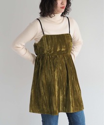 バックリボンベロアミニワンピース