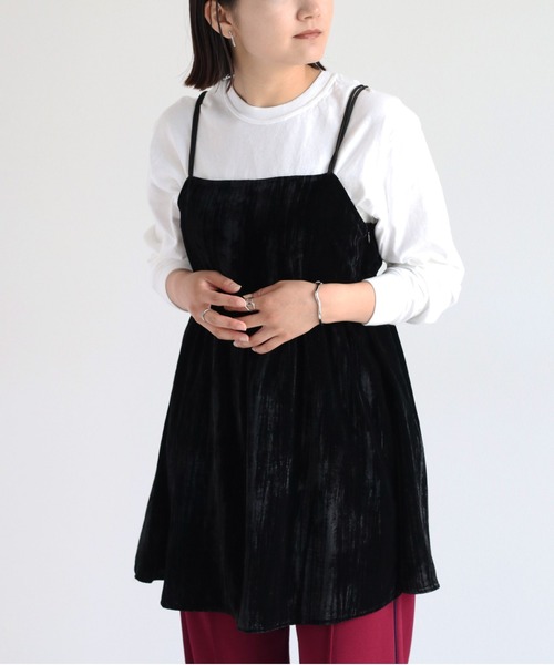 cepo（セポ）の「バックリボンベロアミニワンピース（チュニック・レディース・ブラック/ベージュ/カーキ・M）」の18枚目の写真