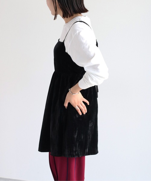 cepo（セポ）の「バックリボンベロアミニワンピース（チュニック・レディース・ブラック/ベージュ/カーキ・M）」の20枚目の写真