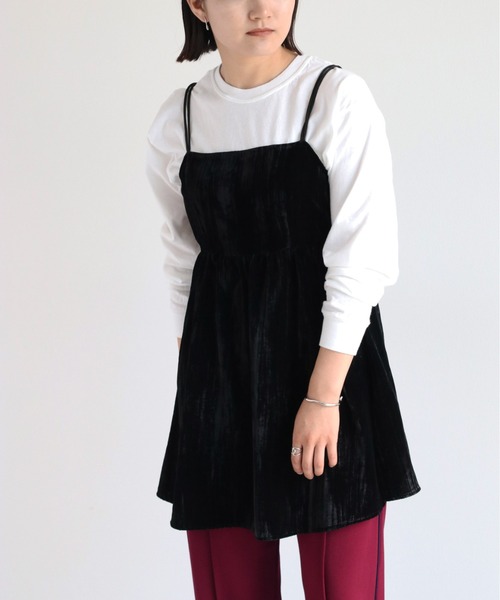 cepo（セポ）の「バックリボンベロアミニワンピース（チュニック・レディース・ブラック/ベージュ/カーキ・M）」の16枚目の写真