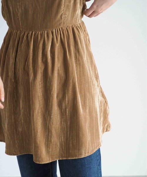 cepo（セポ）の「バックリボンベロアミニワンピース（チュニック・レディース・ブラック/ベージュ/カーキ・M）」の15枚目の写真