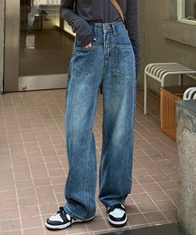YUGA ハイウエスト デニムパンツ