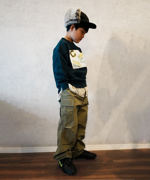 CIAOPANIC TYPY(チャオパニックティピー)の「【KIDS】ミリタリーフライトキャップ(キャップ・キッズ・カーキ/ブラック/アイボリー・ONE SIZE)」の7枚目の写真