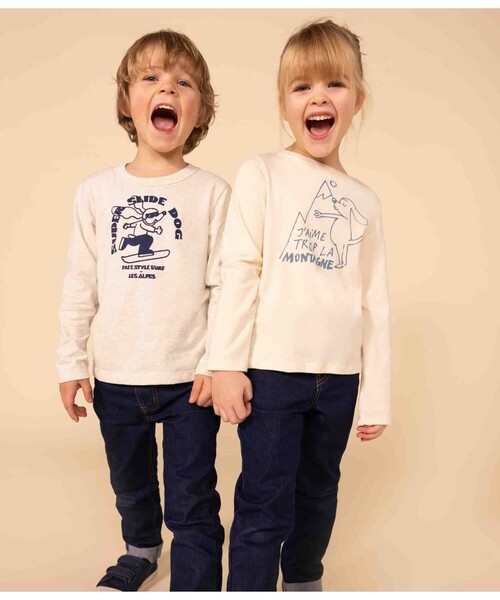 PETIT BATEAU(プチバトー)の「プリント長袖Tシャツ(Tシャツ/カットソー・キッズ・ホワイト×グリーン/ライトピンク/ライトグリーン/オフホワイト・4YEAR/5YEAR/3YEAR)」の12枚目の写真