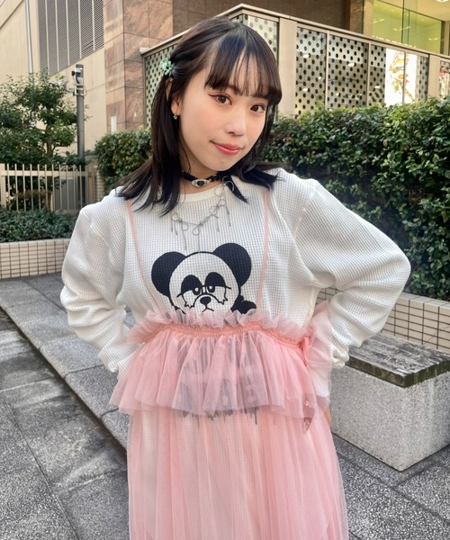 Candy Stripper（キャンディストリッパー）の「OUT OF ORDER WAFFLE L/S Tシャツ（Tシャツ/カットソー・レディース・ヘザーグレー/ブラック/オフホワイト・2）」の9枚目の写真