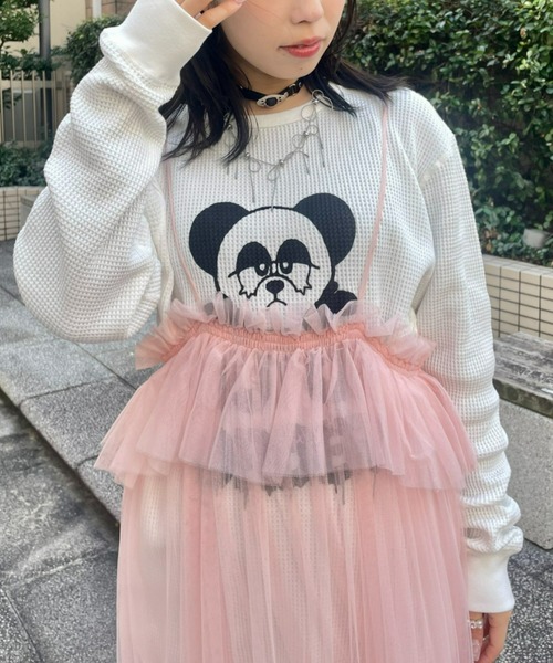 Candy Stripper（キャンディストリッパー）の「OUT OF ORDER WAFFLE L/S Tシャツ（Tシャツ/カットソー・レディース・ヘザーグレー/ブラック/オフホワイト・2）」の12枚目の写真