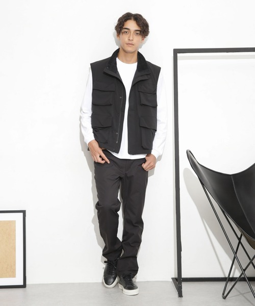 NANO universe（ナノユニバース）の「「Octa(R) CPCP(R)」スリムトラウザーズ（その他パンツ・メンズ・ベージュ/ブラック・M/S/L）」の3枚目の写真