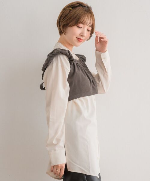 RETRO GIRL(レトロガール)の「【セットアイテム】Bリボンビスチェsetチュニック(シャツ/ブラウス・レディース・チャコールグレー/ナチュラル/ブラック・FREE)」の11枚目の写真