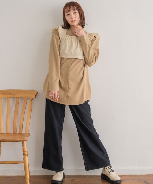 RETRO GIRL(レトロガール)の「【セットアイテム】Bリボンビスチェsetチュニック(シャツ/ブラウス・レディース・チャコールグレー/ナチュラル/ブラック・FREE)」の13枚目の写真