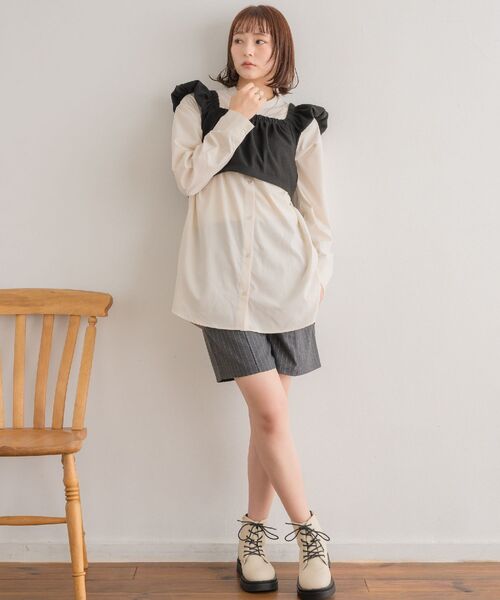 RETRO GIRL(レトロガール)の「【セットアイテム】Bリボンビスチェsetチュニック(シャツ/ブラウス・レディース・チャコールグレー/ナチュラル/ブラック・FREE)」の21枚目の写真
