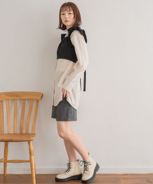 RETRO GIRL(レトロガール)の「【セットアイテム】Bリボンビスチェsetチュニック(シャツ/ブラウス・レディース・チャコールグレー/ナチュラル/ブラック・FREE)」の22枚目の写真
