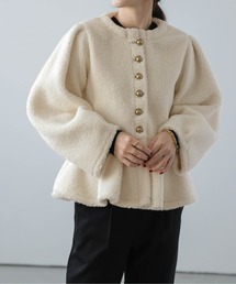 AMELY | ペプラムボアジャケット(その他アウター)