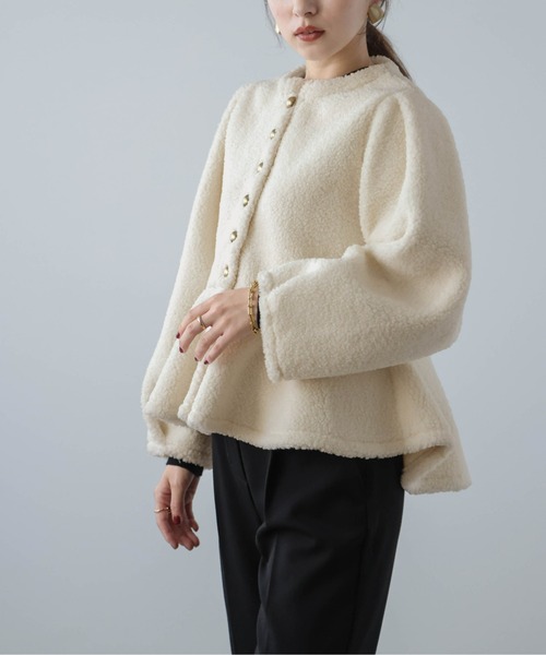 セール】ペプラムボアジャケット（その他アウター）｜AMELY