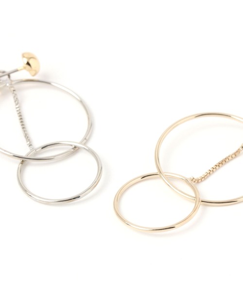 BAYFLOW（ベイフロー）の「2setフープピアス（ピアス（両耳用）・レディース・ライトグレー/イエロー・FREE）」の7枚目の写真