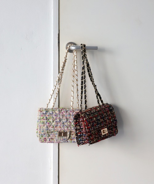 トリーバーチ ツイード チェーンショルダーバッグ Riberry（リベリー）の「ツイードチェーンショルダーバッグ