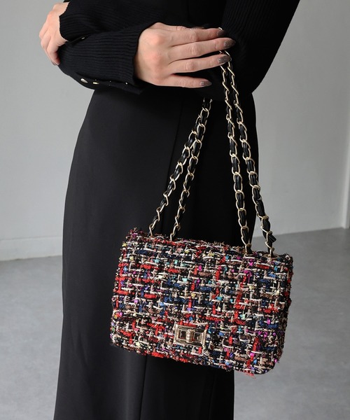 トリーバーチ ツイード チェーンショルダーバッグ セール】ツイードチェーンショルダーバッグ（ショルダーバッグ