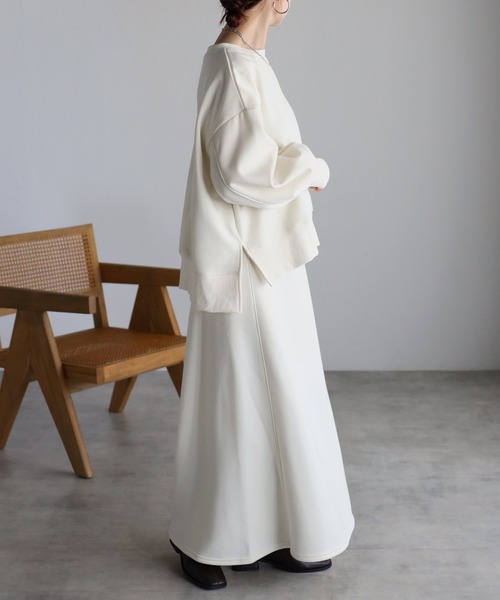 セットアップ対応商品】裏起毛スウェットフレアスカート（スカート