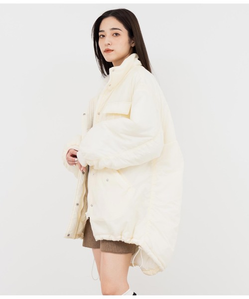 ANAP(アナップ)の「2WAYエコクラウド中綿モンスターコート(ダウンジャケット/コート・レディース・ブルー/ホワイト/スミクロ・FREE)」の11枚目の写真