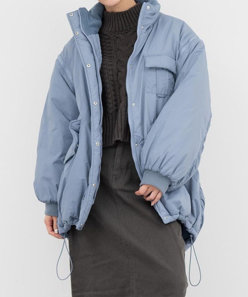 ANAP(アナップ)の「2WAYエコクラウド中綿モンスターコート(ダウンジャケット/コート・レディース・ブルー/ホワイト/スミクロ・FREE)」の17枚目の写真