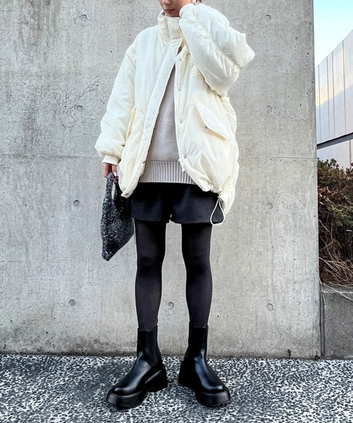 ANAP(アナップ)の「2WAYエコクラウド中綿モンスターコート(ダウンジャケット/コート・レディース・ブルー/ホワイト/スミクロ・FREE)」の19枚目の写真