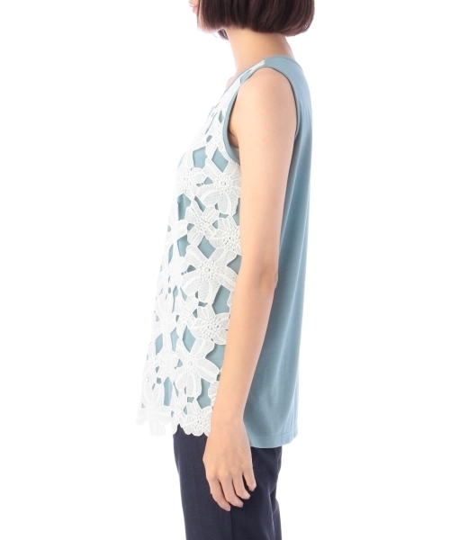 HusHusH（ハッシュアッシュ）の「レース重ねタンクトップ（タンクトップ・レディース・ブラック/イエロー/ブルー系1/グレー/ブルー/ホワイト・02/03）」の7枚目の写真