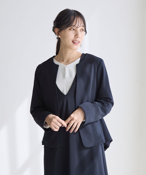 GLOBAL WORK（グローバルワーク）の「お手入れらくらく2WAYアクセ付きブラウス/970921（シャツ/ブラウス・レディース・ブラック/ライトグレー/オフホワイト・MEDIUM/LARGE）」の8枚目の写真