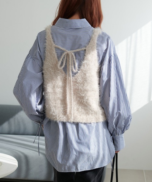 WEB限定】前後2WAYラメニットキャミ（カーディガン/ボレロ）｜DISCOAT