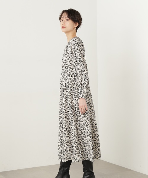 N.(N. Natural Beauty Basic)(エヌエヌナチュラルビューティーベーシック)の「◆フラワープリントラグランワンピース(ワンピース・レディース・オリーブ/オフホワイト・MEDIUM)」の15枚目の写真