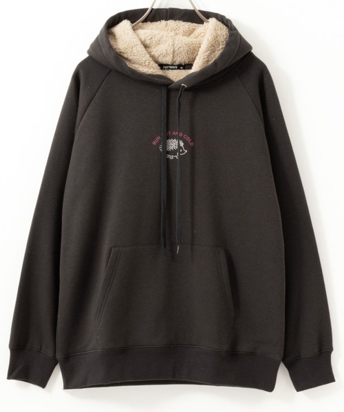 Mac-House（マックハウス）の「裏ボア あったか プリント/刺繍 パーカー（パーカー・レディース・ベージュ/チャコールグレー/グリーン/オートミール・M/L）」の6枚目の写真