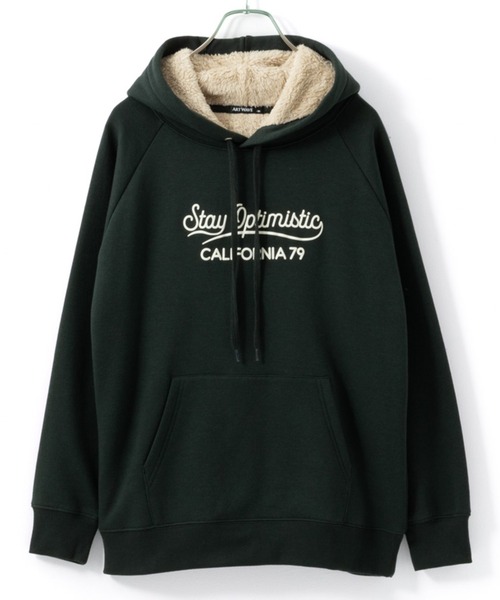 Mac-House（マックハウス）の「裏ボア あったか プリント/刺繍 パーカー（パーカー・レディース・ベージュ/チャコールグレー/グリーン/オートミール・M/L）」の10枚目の写真