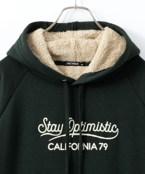 Mac-House（マックハウス）の「裏ボア あったか プリント/刺繍 パーカー（パーカー・レディース・ベージュ/チャコールグレー/グリーン/オートミール・M/L）」の13枚目の写真