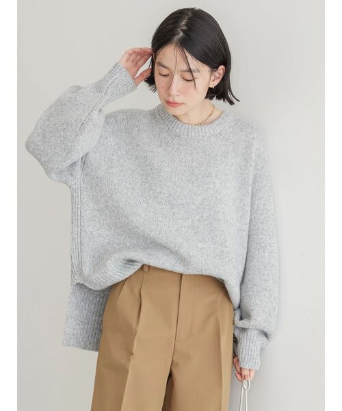 セール】サイドスリット袖ボリュームニットプルオーバー（ニット