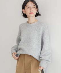 サイドスリット袖ボリュームニットプルオーバー