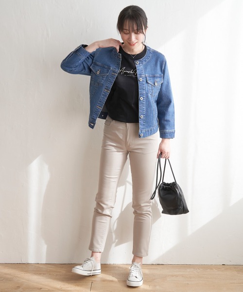 ikka（イッカ）の「GOKU楽パンツ ストレッチスキニー（その他パンツ・レディース・ダークネイビー/ブラック/グリーン系その他/ブルー/ベージュ・M/S/L）」の18枚目の写真