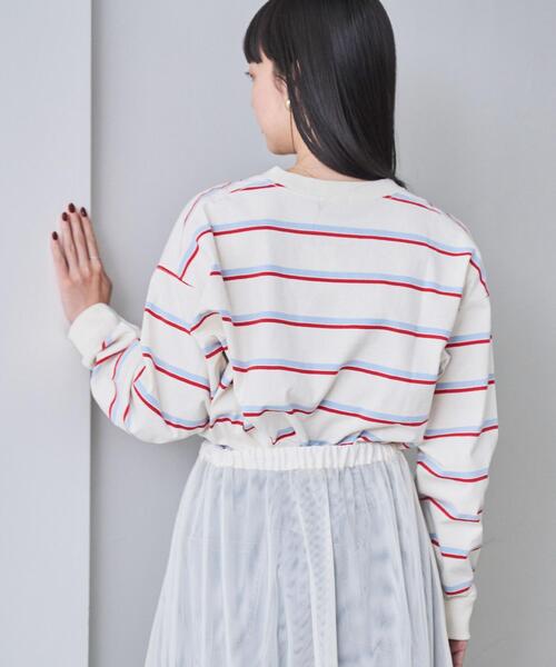 POLO BCS（ポロ ビーシーエス）の「POLO BCS(ポロ・ビーシーエス)別注マルチボーダーロングスリーブTシャツ（Tシャツ/カットソー・レディース・ネイビー/オフホワイト/ケリーグリーン・FREE）」の4枚目の写真