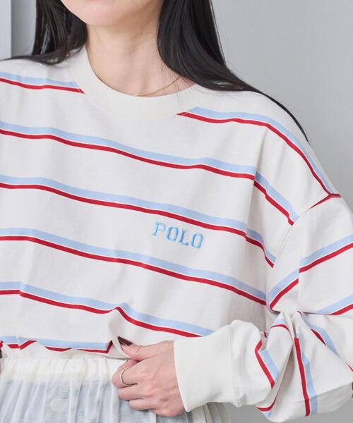 POLO BCS（ポロ ビーシーエス）の「POLO BCS(ポロ・ビーシーエス)別注マルチボーダーロングスリーブTシャツ（Tシャツ/カットソー・レディース・ネイビー/オフホワイト/ケリーグリーン・FREE）」の18枚目の写真