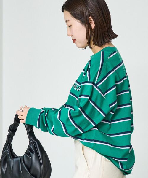 POLO BCS（ポロ ビーシーエス）の「POLO BCS(ポロ・ビーシーエス)別注マルチボーダーロングスリーブTシャツ（Tシャツ/カットソー・レディース・ネイビー/オフホワイト/ケリーグリーン・FREE）」の19枚目の写真