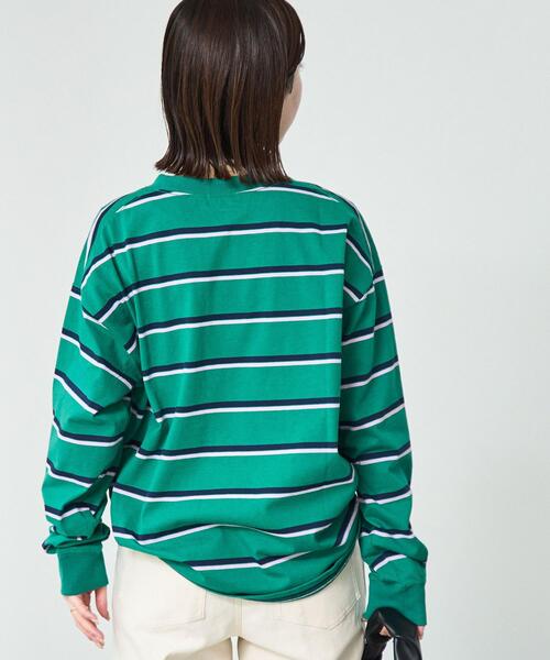 POLO BCS（ポロ ビーシーエス）の「POLO BCS(ポロ・ビーシーエス)別注マルチボーダーロングスリーブTシャツ（Tシャツ/カットソー・レディース・ネイビー/オフホワイト/ケリーグリーン・FREE）」の12枚目の写真