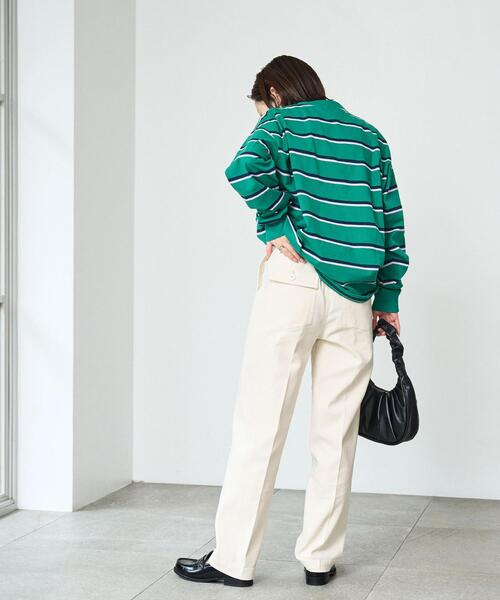 POLO BCS（ポロ ビーシーエス）の「POLO BCS(ポロ・ビーシーエス)別注マルチボーダーロングスリーブTシャツ（Tシャツ/カットソー・レディース・ネイビー/オフホワイト/ケリーグリーン・FREE）」の16枚目の写真