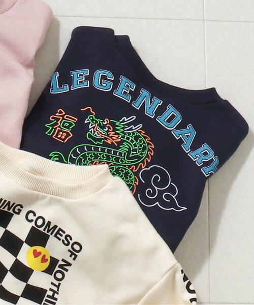 BREEZE（ブリーズ）の「【一部セットアップ可】バリエーショントレーナー（スウェット・キッズ・ピンク/ネイビー/パープル/ブラック/アイボリー/オレンジ/ライム/スミクロ/その他11/チャコール/グレー/ミント・130/140/110/100/80/90/120）」の9枚目の写真