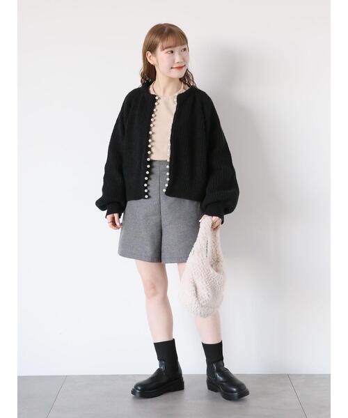 ehka sopo(エヘカソポ)の「◎TRサージショートパンツ(その他パンツ・レディース・ブラック/ベージュ/チャコールグレー/グレー・F)」の10枚目の写真
