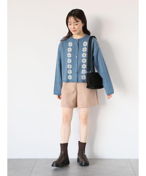 ehka sopo(エヘカソポ)の「◎TRサージショートパンツ(その他パンツ・レディース・ブラック/ベージュ/チャコールグレー/グレー・F)」の12枚目の写真