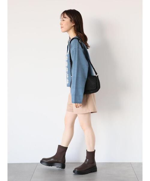 ehka sopo(エヘカソポ)の「◎TRサージショートパンツ(その他パンツ・レディース・ブラック/ベージュ/チャコールグレー/グレー・F)」の17枚目の写真