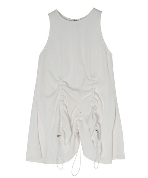 UN3D.(アンスリード)の「ヘムギャザータンクトップ(タンクトップ・レディース・ホワイト/ブラック・36/38)」の5枚目の写真