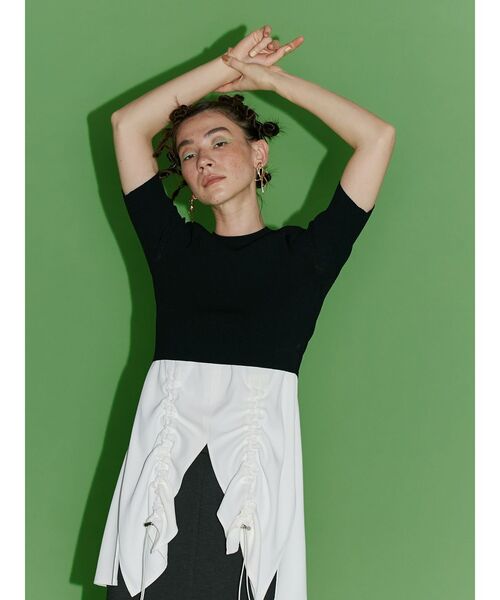 UN3D.(アンスリード)の「ヘムギャザータンクトップ(タンクトップ・レディース・ホワイト/ブラック・36/38)」の13枚目の写真