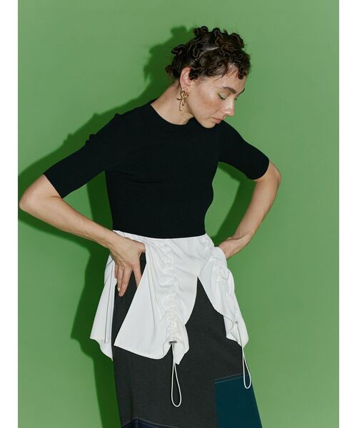 UN3D.(アンスリード)の「ヘムギャザータンクトップ(タンクトップ・レディース・ホワイト/ブラック・36/38)」の8枚目の写真