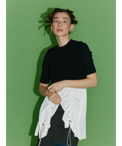 UN3D.(アンスリード)の「ヘムギャザータンクトップ(タンクトップ・レディース・ホワイト/ブラック・36/38)」の12枚目の写真