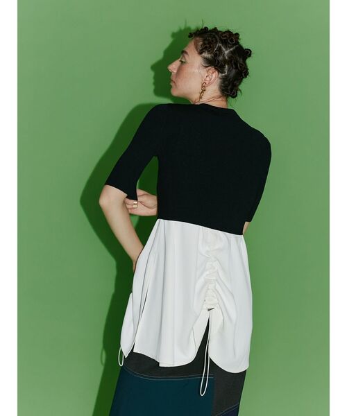 UN3D.(アンスリード)の「ヘムギャザータンクトップ(タンクトップ・レディース・ホワイト/ブラック・36/38)」の10枚目の写真