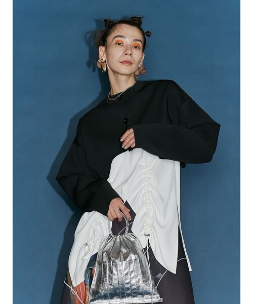 UN3D.(アンスリード)の「ヘムギャザータンクトップ(タンクトップ・レディース・ホワイト/ブラック・36/38)」の19枚目の写真